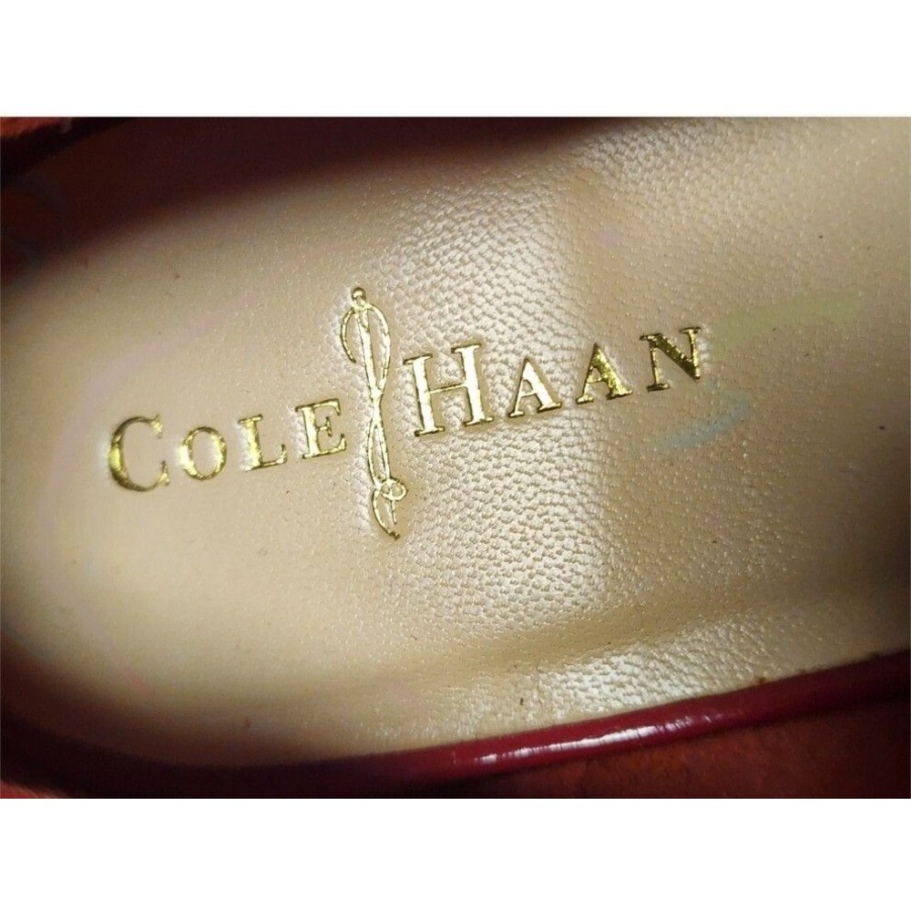 Cole Haan Red Patent Leather Peep Toe Wedges Size 8.5B Comfort - Picture 6 of 10
